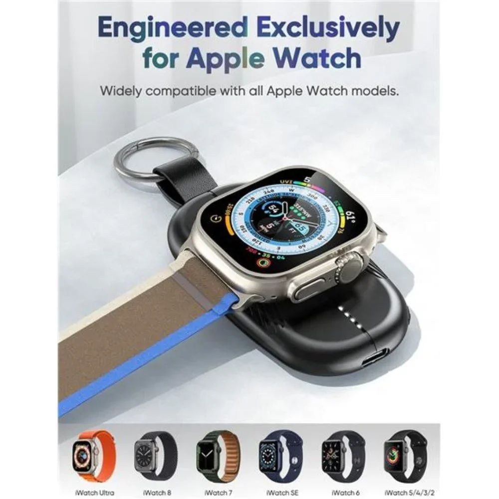 Portable Charger for Apple Watch, 1200mAh Magnetic Keychain Wireless Power Bank
